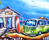 Surf Club with Kombi and Frangipanis - sold