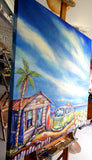 Surf Club with Kombi and Frangipanis - sold