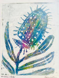 Banksia in Blue - Acrylic and Ink on Paper