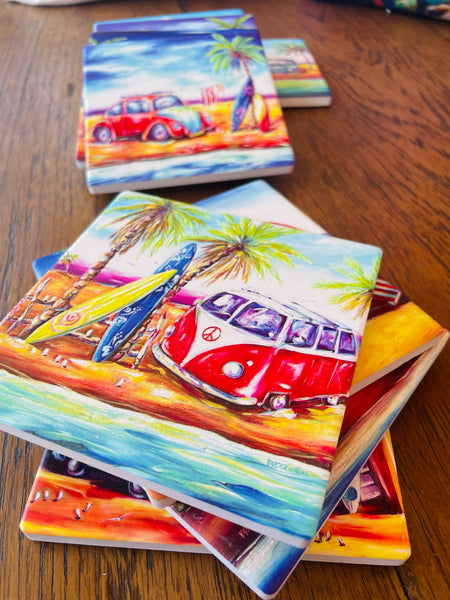 Ceramic Coasters - Surf and Kombi Mix n Match