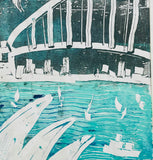 Sydney Harbour - Acrylic and Ink on Paper