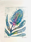Banksia in Blue - Acrylic and Ink on Paper