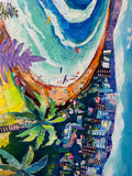 Town Beach - Mixed Media Painting