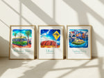 Set of 3 "Around Australia" posters - Digital Download